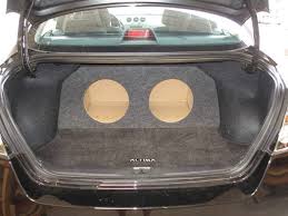 The 2015 nissan altima seats five and comes standard with cloth upholstery and nissan's zero gravity front seats, which were designed using nasa research to minimize fatigue on longer drives. Custom Fitting Car And Truck Subwoofer Boxes