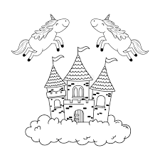 licornes mignonnes de conte fees avec le chateau dans les nuages illustration vecteur du flotter amusement 142729795 coloriage sonic exe reddit