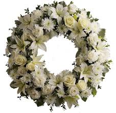 Check spelling or type a new query. Sympathy Fully Decorated Funeral Wreath With An Icelandic White Lilies Roses Moms And More I Husi Bloma Flower Delivery Shop Iceland