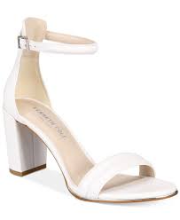Kenneth Cole New York Women S Lex Block Heel Sandals Reviews Women Macy S In 2020 Sandals Heels White Ankle Strap Heels White Sandals Heels