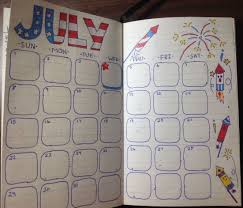 July Calendar Bullet Journal Monthly Calendar July Calendar Blank Calendar Template