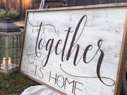 Together Is Home Framed Family Sign Large Framed Wood Sign Large Wood Sign Family Room Sign Farmhouse Si Family Wood Signs Wood Frame Sign Wood Signs