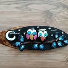 Ay Tas Sanat Tasarimi Tasboyamatablo Tasboyamasanati Aytassanat Sevimli Kuslar Elemegi Iyigeceler Gece Yildizlar Handmade Pebble Art Stones Diy Art