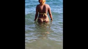 Sexy Ebony in a MICRO BIKINI on the BEACH - CANDID - Pornhub.com