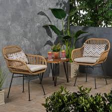 Enger Outdoor Woven Patio Chair With Cushion Patio Chairs Small Balcony Decor Balcony Decor