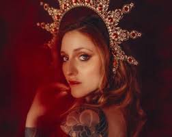 Red Halo Crown, Moon child Halo, Halo, Halo Crown, Halo Headpiece, Halo  Headband, Halo Headlights, Gold Halo, Headpiece, Wedding Crown, Boho