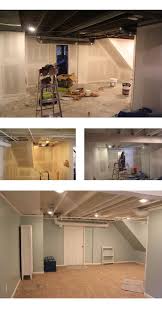 Exposed Ceiling Painted White Paint Sprayer Basement Remodeling Low Ceiling Low Ceiling Basement