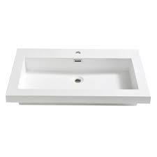 Medio 32 In Drop In Acrylic Bathroom Sink In White With Integrated Bowl Drop In Bathroom Sinks Square Bathroom Sink Sink