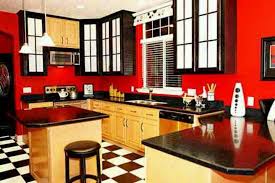 red kitchen walls