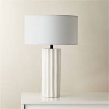 Scallop White Concrete Table Lamp Cb2 Concrete Table Lamp Table Lamp Wood Concrete Table