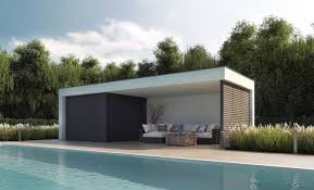 Monoblock Oder Fertigbad Aus Lpw Pools Fertigbad Gartenhaus Monoblock Pools Outdoorkuche Modern Pool House Pool Houses Building A Shed
