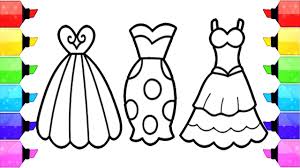 Signup to get the inside scoop from our monthly newsletters. Coloring Pages Dresses For Girls How To Draw Dresses To Color For Kids Learn Colors Youtube