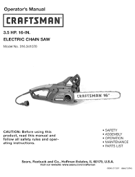 I already have a stihl ms 210 16 bar that i bought new last summer. Craftsman 316 341070 Operator S Manual Pdf Download Manualslib