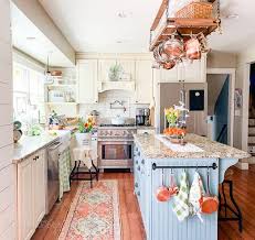 Cozy And Colorful Country Cottage Home Tour Warm And Inviting Family Kitchen Gas Range Pot Filler W Cottage Kitchen Design Family Kitchen Cottage Kitchens