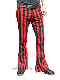 Black And White Striped Bell Bottom Jeans Our Red Black Striped Flares Inspired By George Harrison The Beatles Mad Day Out Session 1968 Http Www Fuzz Bell Bottoms Bell Bottom Trousers Black Stripes