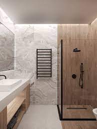 Shower tile can be purchased with an appearance of wood which creates a modern touch. 25 Trendy Wood Look Tile Ideas For Bathrooms Digsdigs
