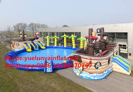 Glissieres De Chateau Gonflable Direct D Usine Parc Aquatique De Grande Piscine Bateau De Pirates Ky 721 Aliexpress