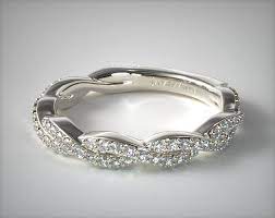Wedding Rings Matching Bands 14k White Gold Twisted Pave Leaf Matching Wedding Ring Item 63053