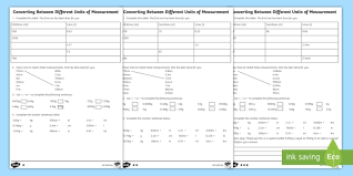 Key stage 2 is a phase of primary education for pupils aged 7 to 11 in england and wales. Converting Measurements Worksheet Ks2 Maths Resource