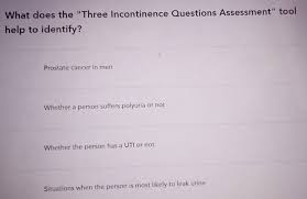 Image result for Three Incontinence Questions