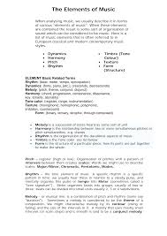 Brief overviews of timbre, pitch, duration, rhythm, melody, harmony, texture, form, tempo, dynamics, articulation need a video for your music appreciation, choir, band, or orchestra on the musical element of timbre? Http Learn Stleonards Vic Edu Au Yr10mps Files 2017 02 The Elements Of Music Pdf