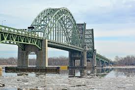 An Iconic Shot Of The Opened Drawbridge On The Tacony Palmyra Bridge And The Icy Delaware River As Seen From Lardner S Point In Delaware River Marshland River