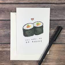Funny Sushi Maki Pun Valentine S Day Anniversary I Love Etsy In 2021 Boyfriend Gifts Cards Cute Cards