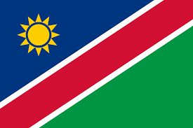 The diagonal band between them is red and is bordered by white. File Flag Of Namibia Svg Wikipedia