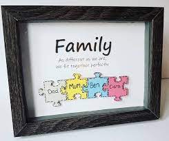Personalised Family Jigsaw Picture Frame Puzzle Piece Frame Etsy Lavoretti Con Puzzle Pezzo Di Puzzle Cornici