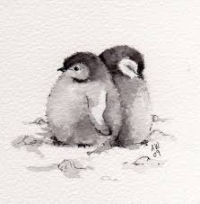 Animal Art Little Pinguins Watercolor Paintings Of Animals Watercolor Paintings Easy Watercolor Art