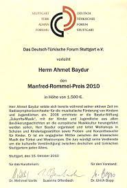 Liste der beliebtesten banken in stuttgart; Manfred Rommel Preis Des Dtf Baydur Stiftung