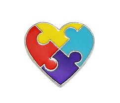 Jigsaw puzzle element on layered colorful felt background. Autism Awareness Puzzle Heart Lapel Pin Buy Online In Angola At Angola Desertcart Com Productid 46836884