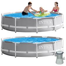 Intex Prism Frame Swimming Pool Mit Pumpe 305x76cm Schwimmbecken Stahlrohrbecken Frame Pool Rundpools Swimming Pools Freizeit Store