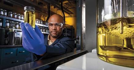 Technological innovations taking place within corporate research and development labs, generated by AI