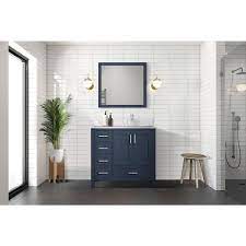 Blue Bath Vanity Carrara Marble Top