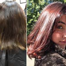 Pretty Before And After Red Brown Fall Hair Color Using Wella Color Touch Hair Color Experts Color Correction Hair Hair
