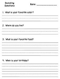 Restating Questions Printables In 2020 This Or That Questions Learn Handwriting Handwriting Practice