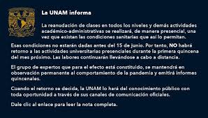 Ante la posibilidad de que estudiantes de educación básica vuelvan a clases presenciales luego de 17 meses de recibir enseñanza a distancia, la . Unam On Twitter Boletinunam La Unam Informa Https T Co Cbkdabzgh9 Quedateencasa
