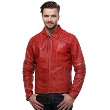 Hot Red Color Nappa Leather Jacket By Bareskin Leather Jacket Leather Jackets