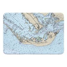 fl sanibel island fl close up nautical chart memory foam