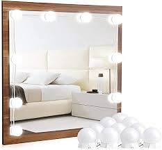 Amazon Com Vanity Lights For Mirror Hollywood Style Led Vanity Mirror Lights Kit With Dimmable Light Bulbs For Makeup Dressing Table Mirror And Usb Power Supply Plug In Lighting Fixture Strip 10