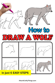 Then draw a line that points down between the wolf's eyes. Wolf Drawing How To Draw A Wolf Step By Step