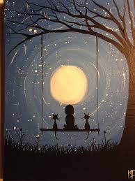 Marie On With Images Moon Art Canvas Painting Painting