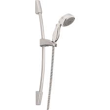 Delta Brushed Nickel 7 Spray Handheld Shower Lowes Com Hand Held Shower Hand Shower Shower Heads