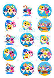 Baby Shark Edible Cupcake Toppers