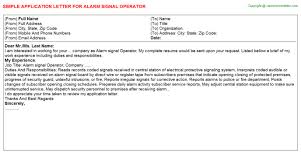 Professionally looking resume of any type (teaching, engineering, management, nursing resume. Alarm Signal Operator Job Application Letter