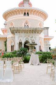 Ceremony Set Up For A Destination Wedding At Monserrate Palace In Sintra Portugal Portugal Wedding Venues Lisbon Wedding Portugal Wedding