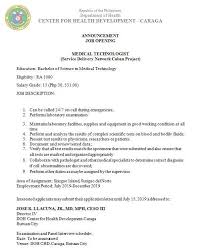May 01, 2018 · writing a great laboratory technician cover letter is an important step in your job search journey. Attention Doh Center For Health Development Caraga Facebook