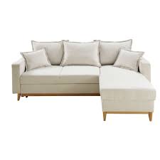 4 Sitzer Ecksofa Ausziehbar Und Beige Duke Maisons Du Monde In 2020 Beige Convertible Maisons Du Monde