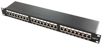 Panneau De Brassage Rj45 19 Cat 6 24 Ports Noir Blinde